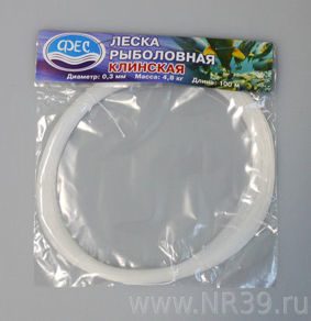 Леска клинская 0,4 в мотках 100м прозрачная