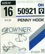 Крючки 50921 PENNY HOOK №16, черн. никель (11шт./уп.) OWNER